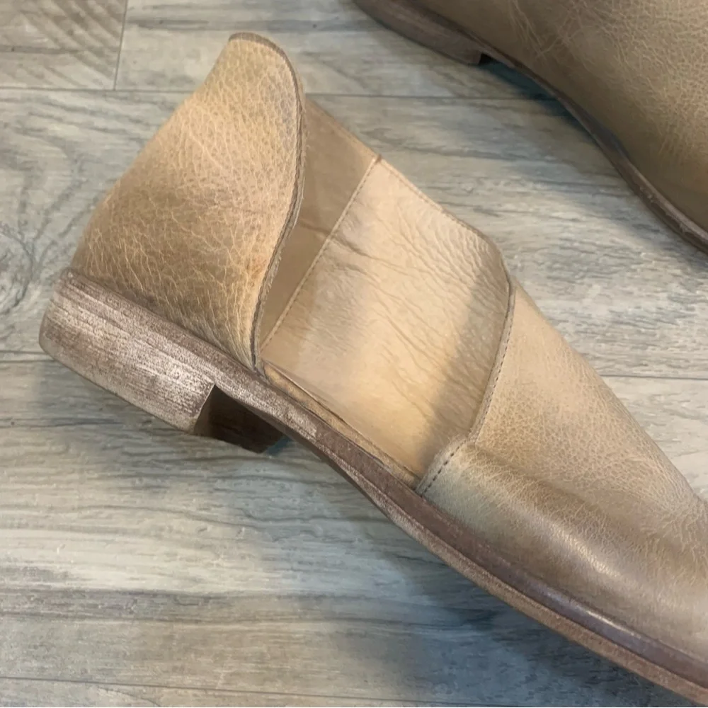 Free People Royale Distressed Leather Pointed Cut Out Flats - Picture 14 of 14